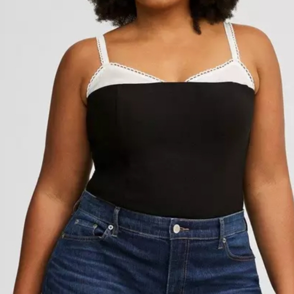 Torrid Black and White Contrast Cami Women's Top